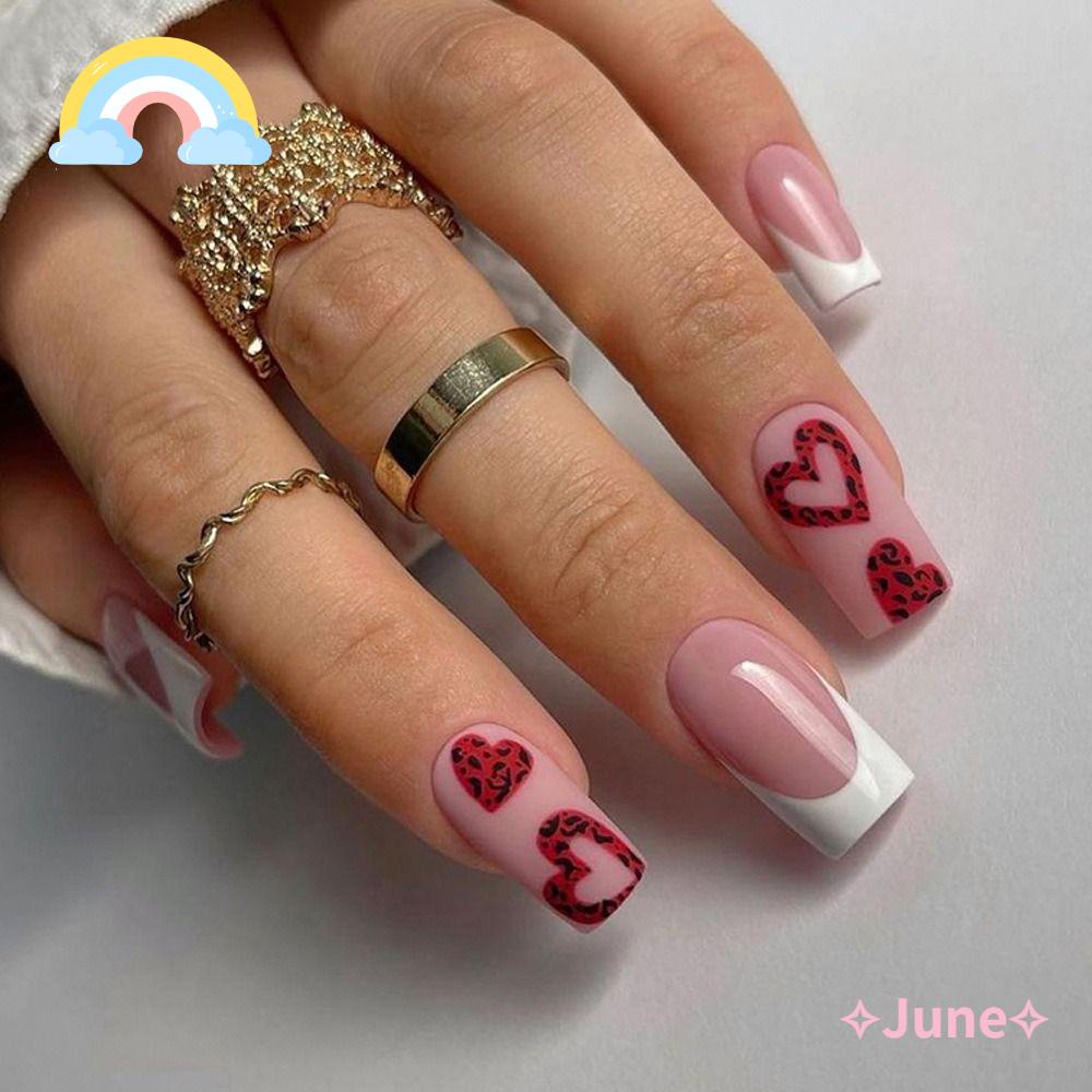 JUNE Bộ Móng Tay Giả Che Phủ Toàn Diện Có Thể Tháo Rời DIY