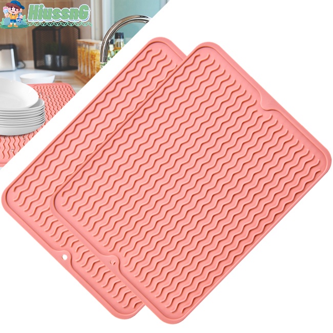 Bộ 2 Tấm Thảm Lót Nhà Bếp Hai Mặt Thiết Kế Đục Lỗ Cách Nhiệt Chống Trượt