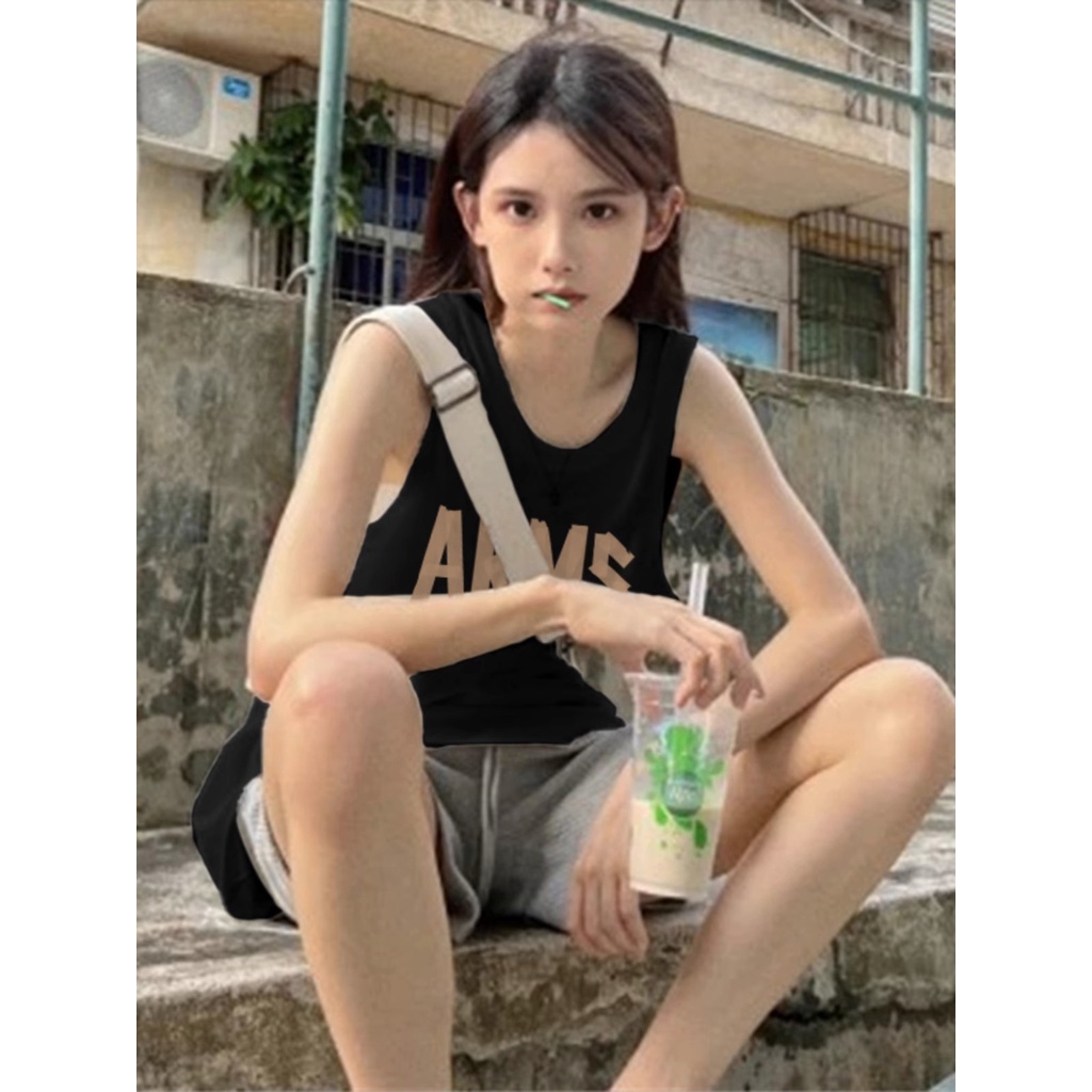 NRVP Áo Thun Nữ Không Tay 100% Cotton Thời Trang Hàn Quốc