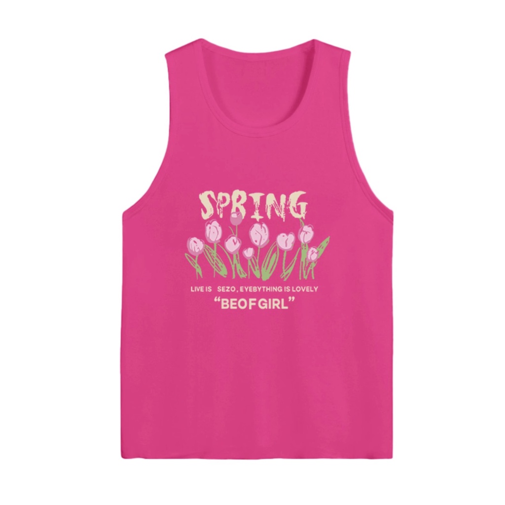 NRVP Áo Thun Nữ Không Tay 100% Cotton Thời Trang Hàn Quốc