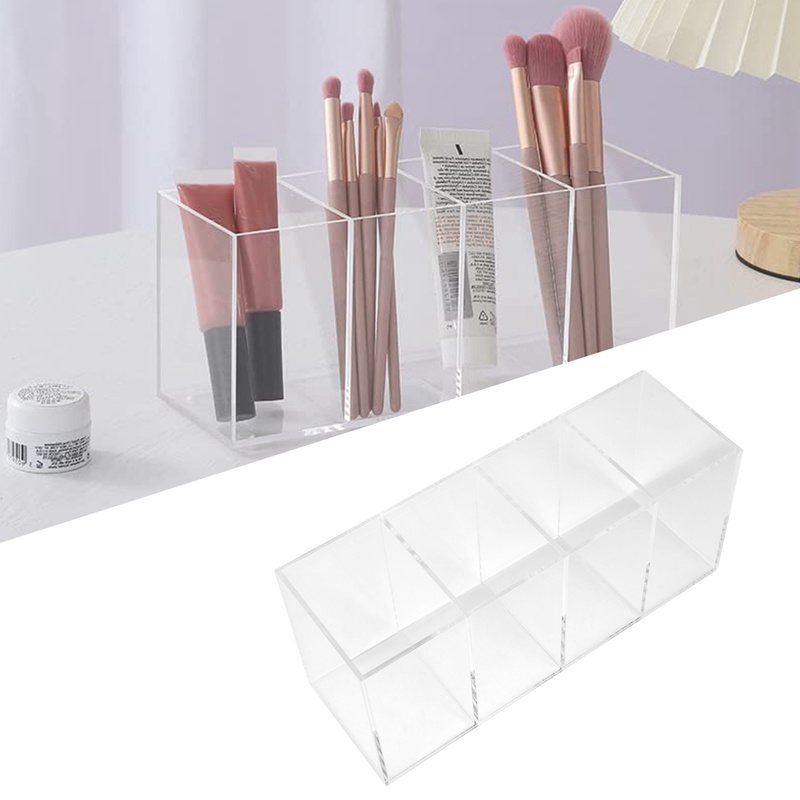 Giá Đỡ Cọ Trang Điểm Bằng Acrylic Trong Suốt Đa Năng Tiện Dụng