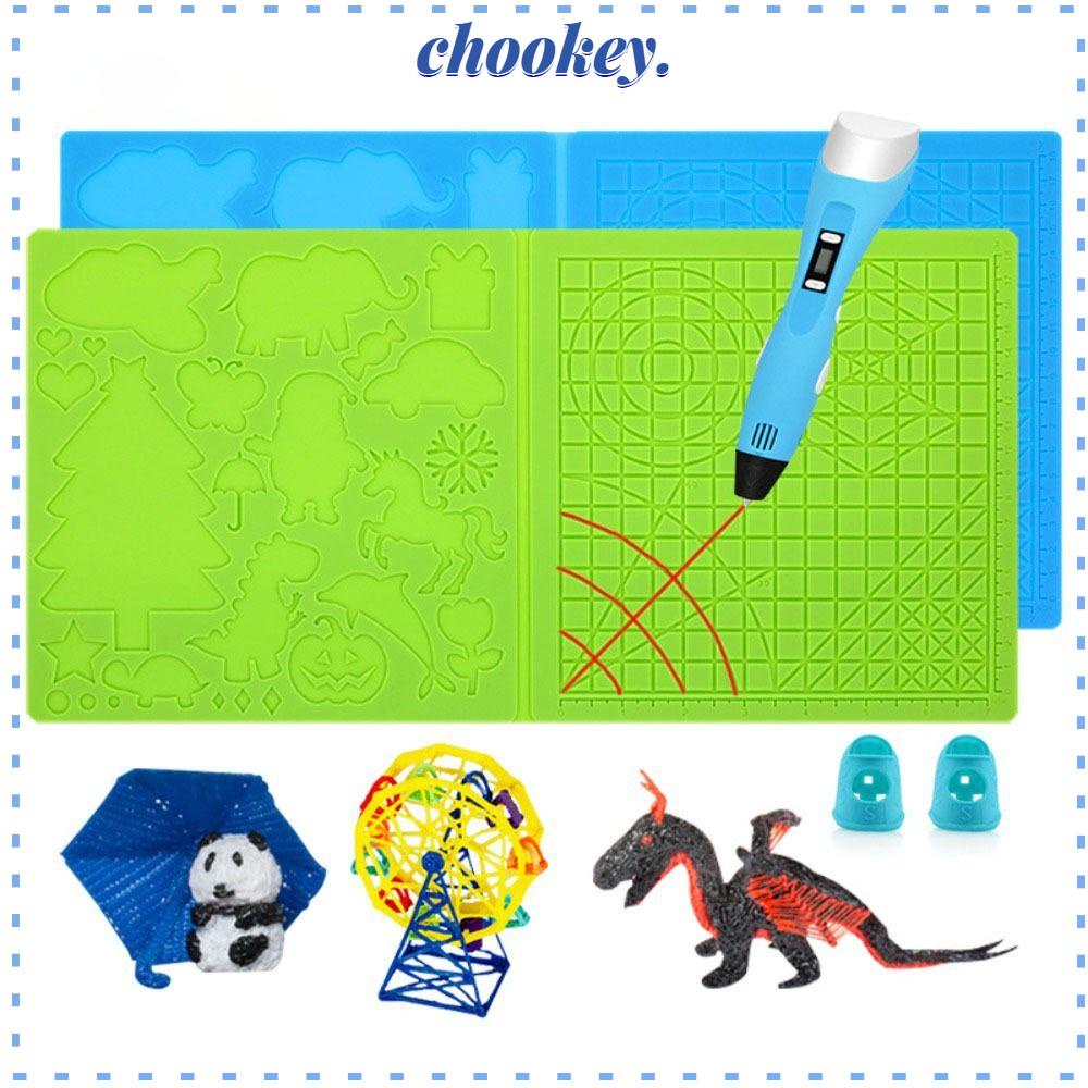 CHOOKEY Bút Silicone In 3D Kèm 2 Miếng Đệm Bảo Vệ Ngón Tay