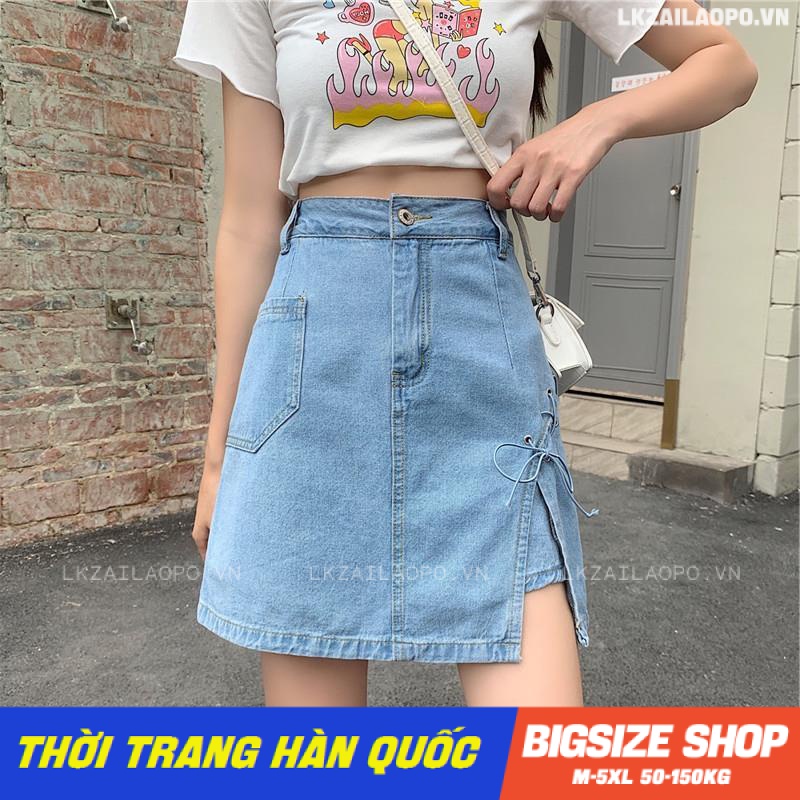 Chân váy denim nữ chân váy jeans bò nữ ngắn Bigsize chân váy nữ lưng cao cạp cao chữ a mùa hè Phong cách Hàn Quốc Thời Trang tiểu thư cá tính xinh đẹp bigsizegiaree