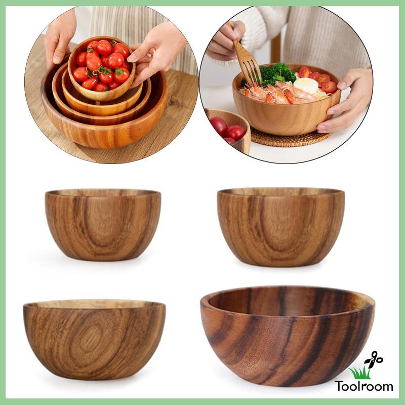 Tô Tròn Bằng Gỗ Tự Nhiên Kích Thước 8x6cm Đựng Salad