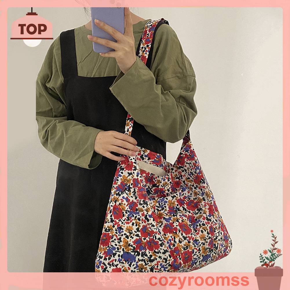 Túi Xách Nữ Vải Canvas In Hoa Thời Trang