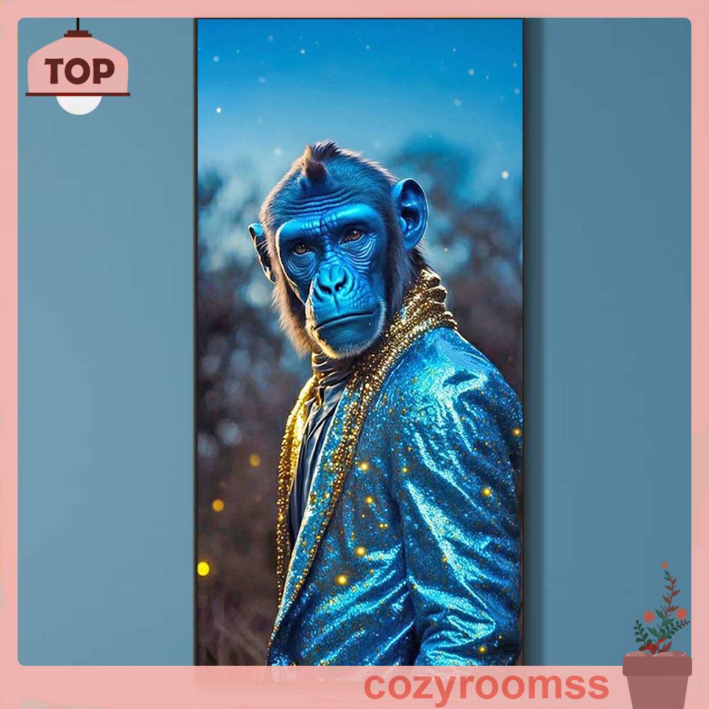 Tranh Đính Đá Kim Cương Toàn Bộ 5D DIY Hình Vẽ Khỉ Dùng Trang Trí Nhà