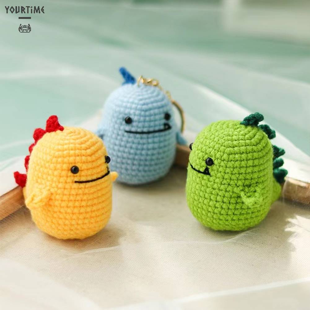 Móc Khóa Hình Khủng Long Đan Len Dễ Thương Cho Người Mới Bắt Đầu