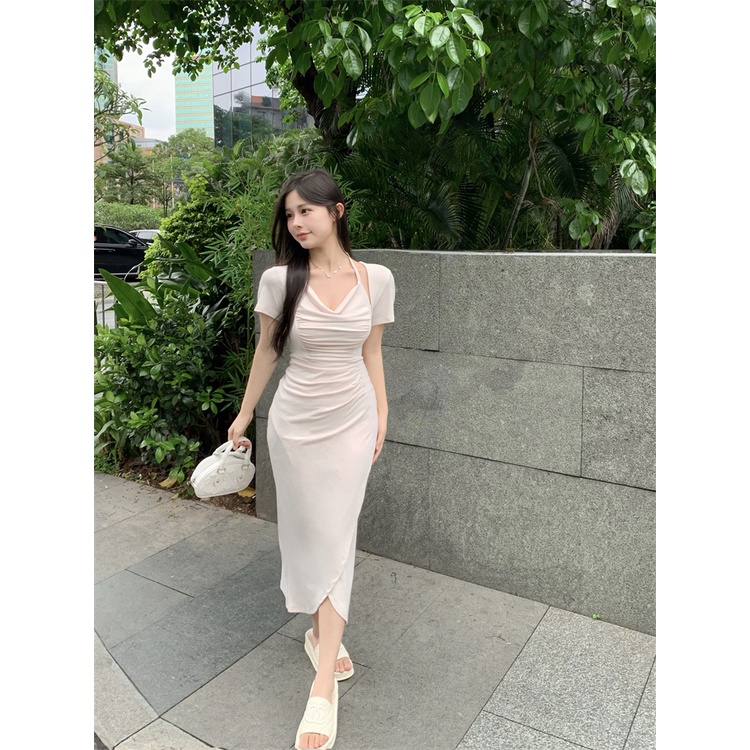 Đầm Dáng Chữ A Màu Trơn Thiết Kế Mới Thời Trang Mùa Hè Dành Cho Nữ