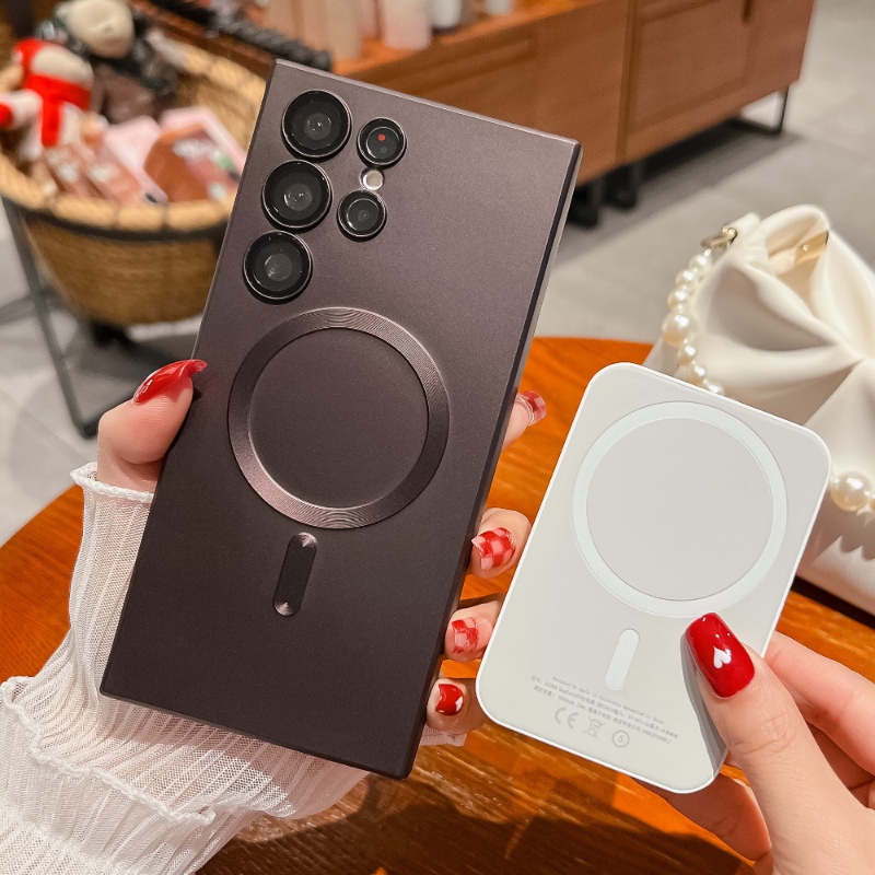 Ốp Điện Thoại Nam Châm Không Dây Sang Trọng Cho Samsung Galaxy S23 S22 S21 S20 Ultra Plus FE