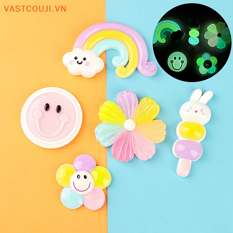 Bộ 2 Đồ trang trí Hoa Mini Bằng Nhựa Phát Quang Xinh Xắn Dùng Trang Trí