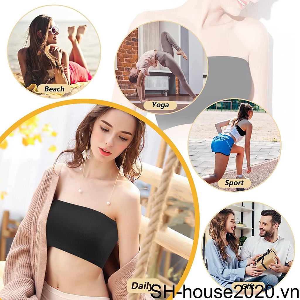 Áo Ngực Không Dây Không Đường May Co Giãn Tốt Nhẹ Nhàng Có Thể Điều Chỉnh