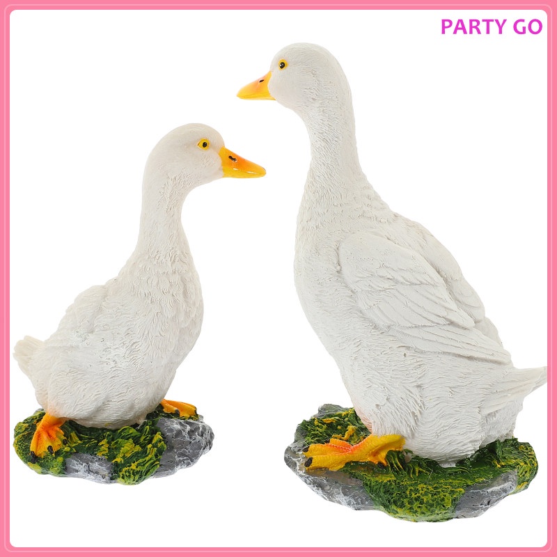 Bộ 2 Chú Vịt Nhỏ Bằng Nhựa Resin Trang Trí Bảng Điều Khiển Xe Hơi