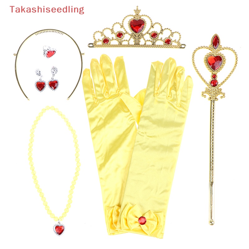 Set 6 Phụ Kiện Vòng cổ / Đôi Găng Tay / Vương Miện Công Chúa Xinh Xắn Cho Bé Gái
