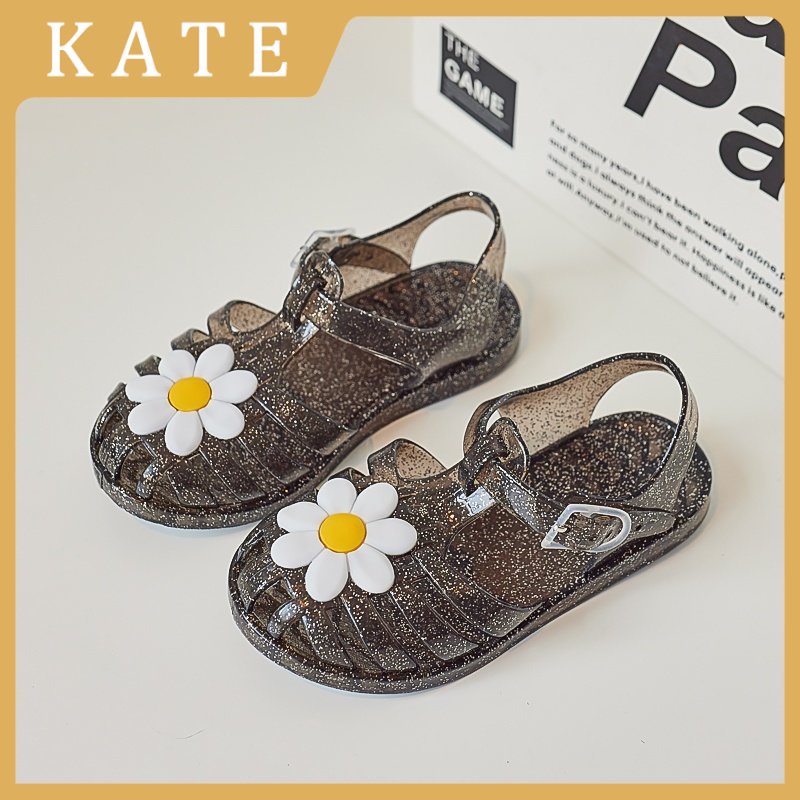 Xăng đan Nhựa Đính Hoa Cúc Xinh Xắn Cho Bé Gái