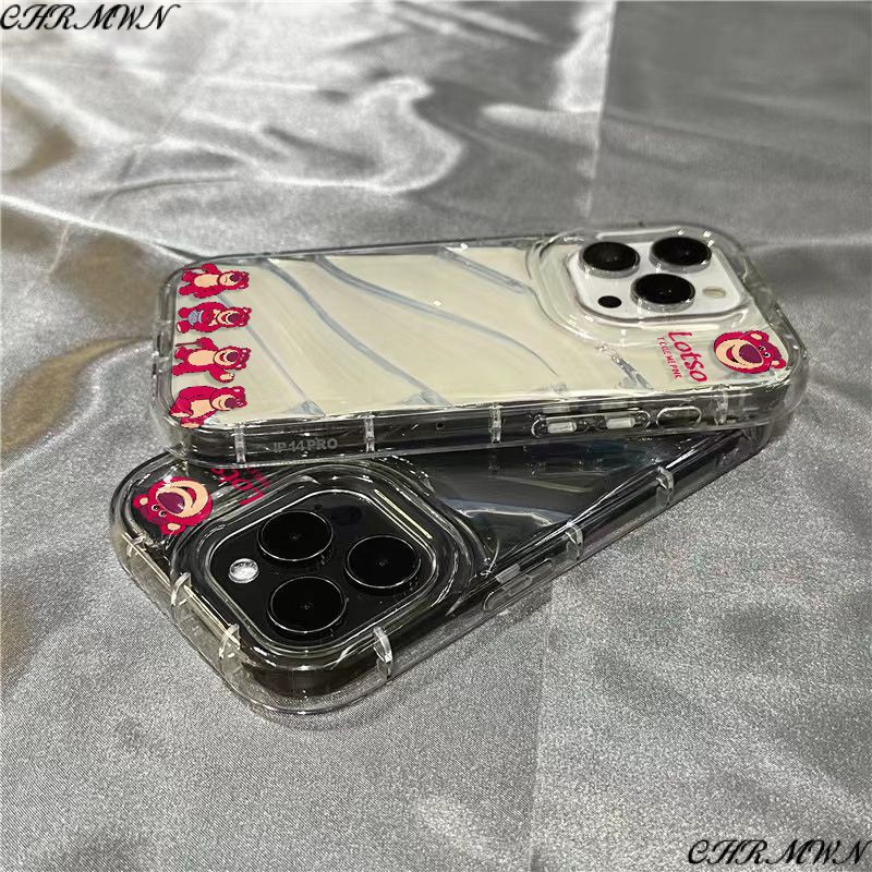 Ốp Điện Thoại Dẻo Trong Suốt Họa Tiết Chú Gấu / Dâu Tây Dễ Thương Cho iPhone14promax7 / 11 xrplus1312 / 12PZ