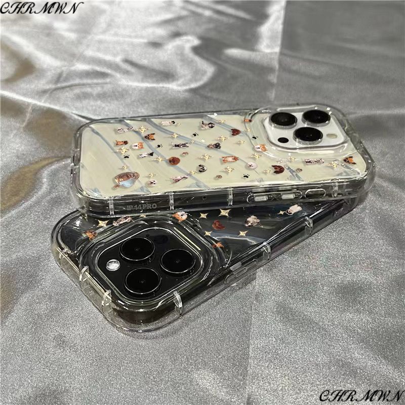 Ốp Điện Thoại Dẻo Trong Suốt Họa Tiết Chú Chó &amp; Ngôi Sao Dễ Thương Cho iPhone14promax 1312 / 11 7 / 8plus xr / sins D8YG