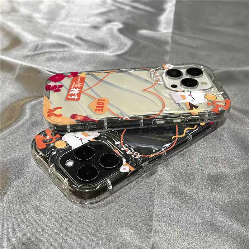 Ốp Điện Thoại Mềm Trong Suốt Họa Tiết Quả Cam / Trái Tim Dễ Thương Cho iPhone14promax 1312 / 11 7 / 8plus xr / sins OR6H