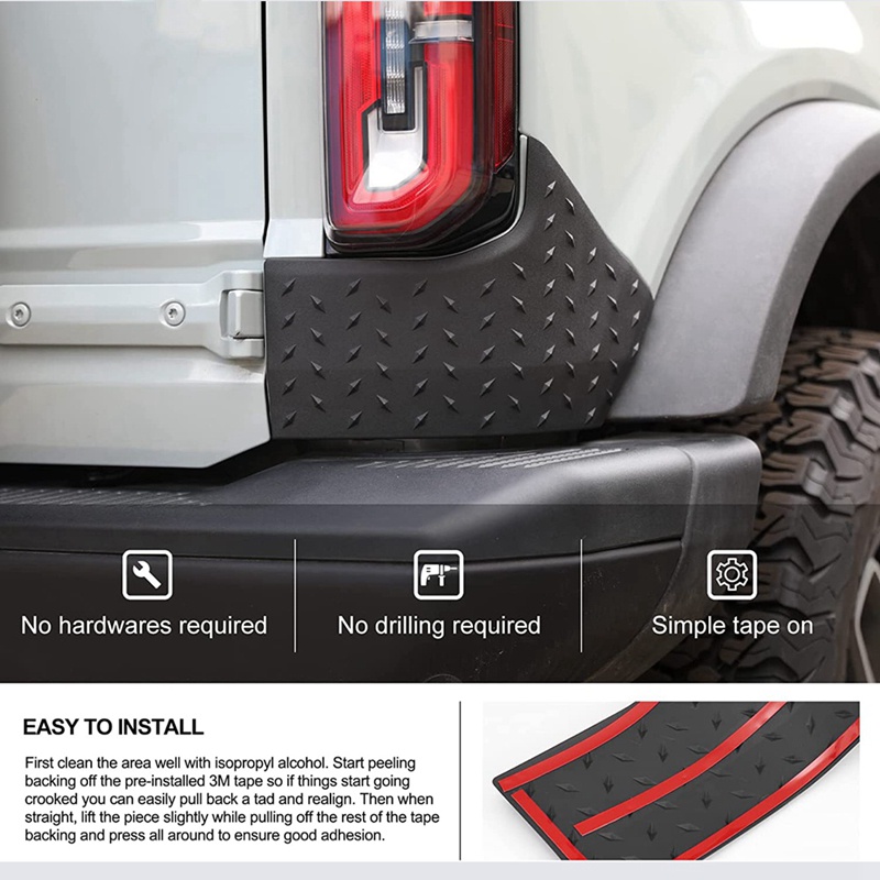 Bộ 2 Khung Bảo Vệ Góc Sau Xe Hơi Màu Đen Thay Thế Chuyên Dụng Cho Ford Bronco 2021-2023