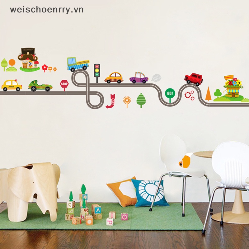 Sticker Dán Tường Họa Tiết Đường Cao Cổ Trang Trí Phòng Ngủ Cho Bé