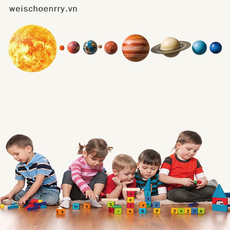 Sticker Dán Tường Hình Hệ Mặt Trời Trang Trí Phòng Bé