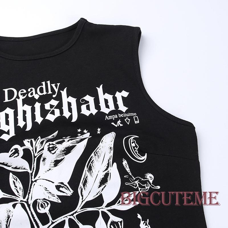 Áo Tank Top Sát Nách Cổ Tròn In Họa Tiết Lá Trừu Tượng Thời Trang Mùa Hè Cho Nữ