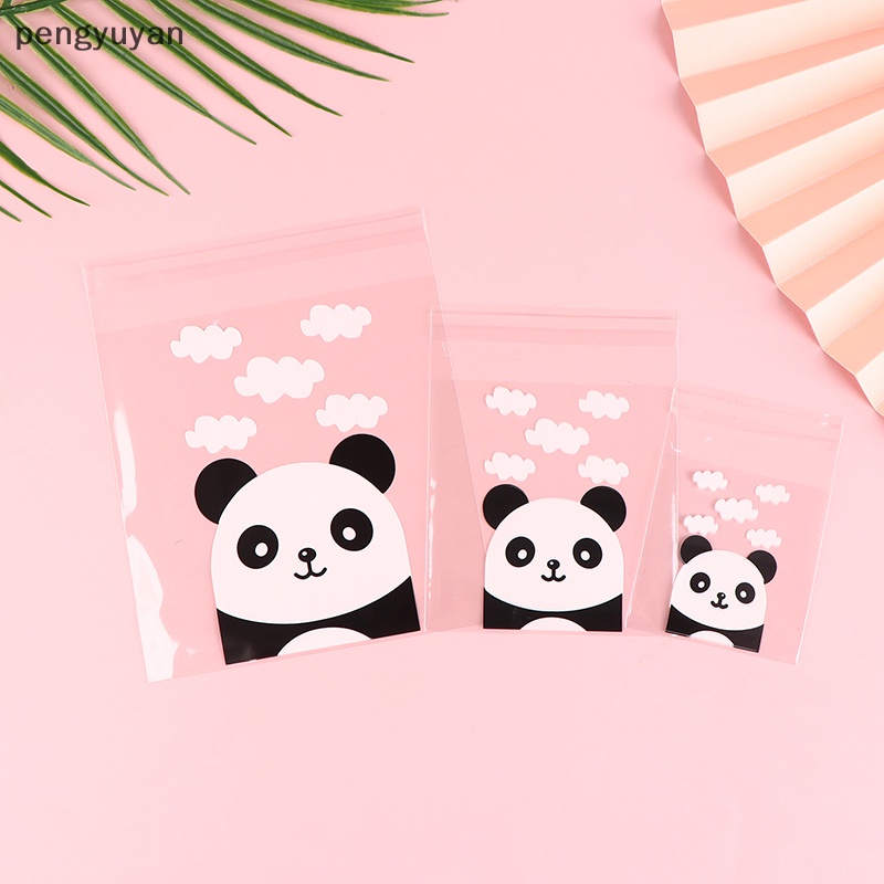 [pengyuyan] 100 Túi Đựng Bánh Kẹo Trang Trí Hình Gấu Trúc Tự Dính Cho Tiệc Cưới [Mới]