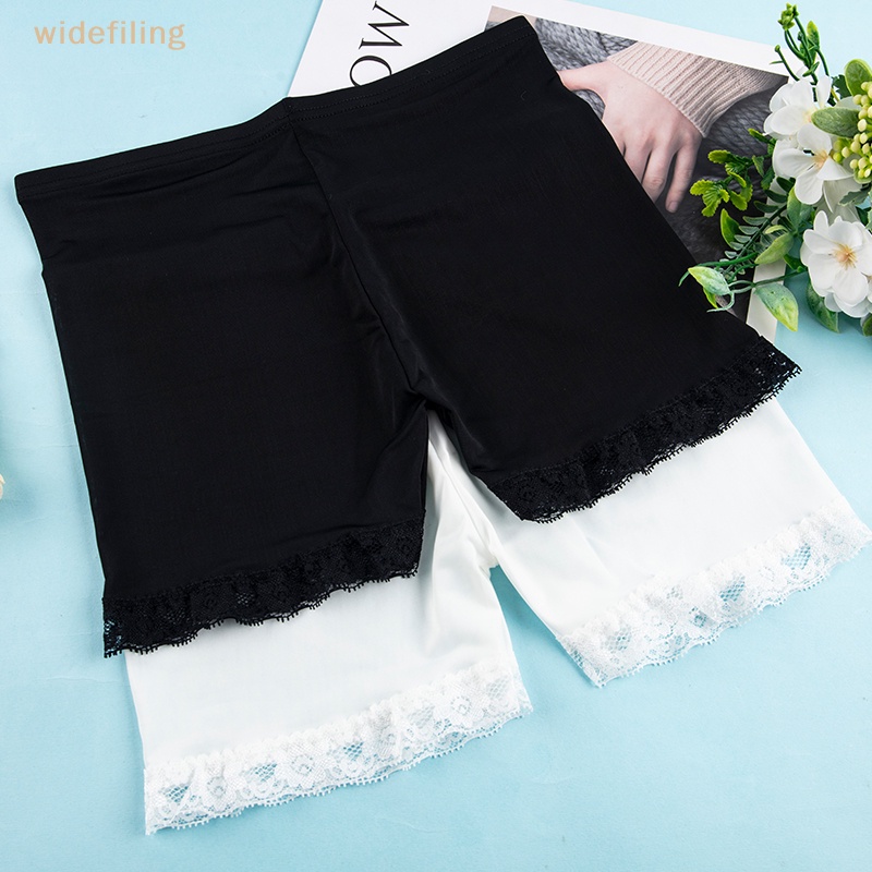 1 Quần Short Mặc Váy Bằng Cotton Lụa Lạnh Mềm Phối Ren Không Đường May Thoáng Khí Thời Trang Mùa Hè Cho Nữ