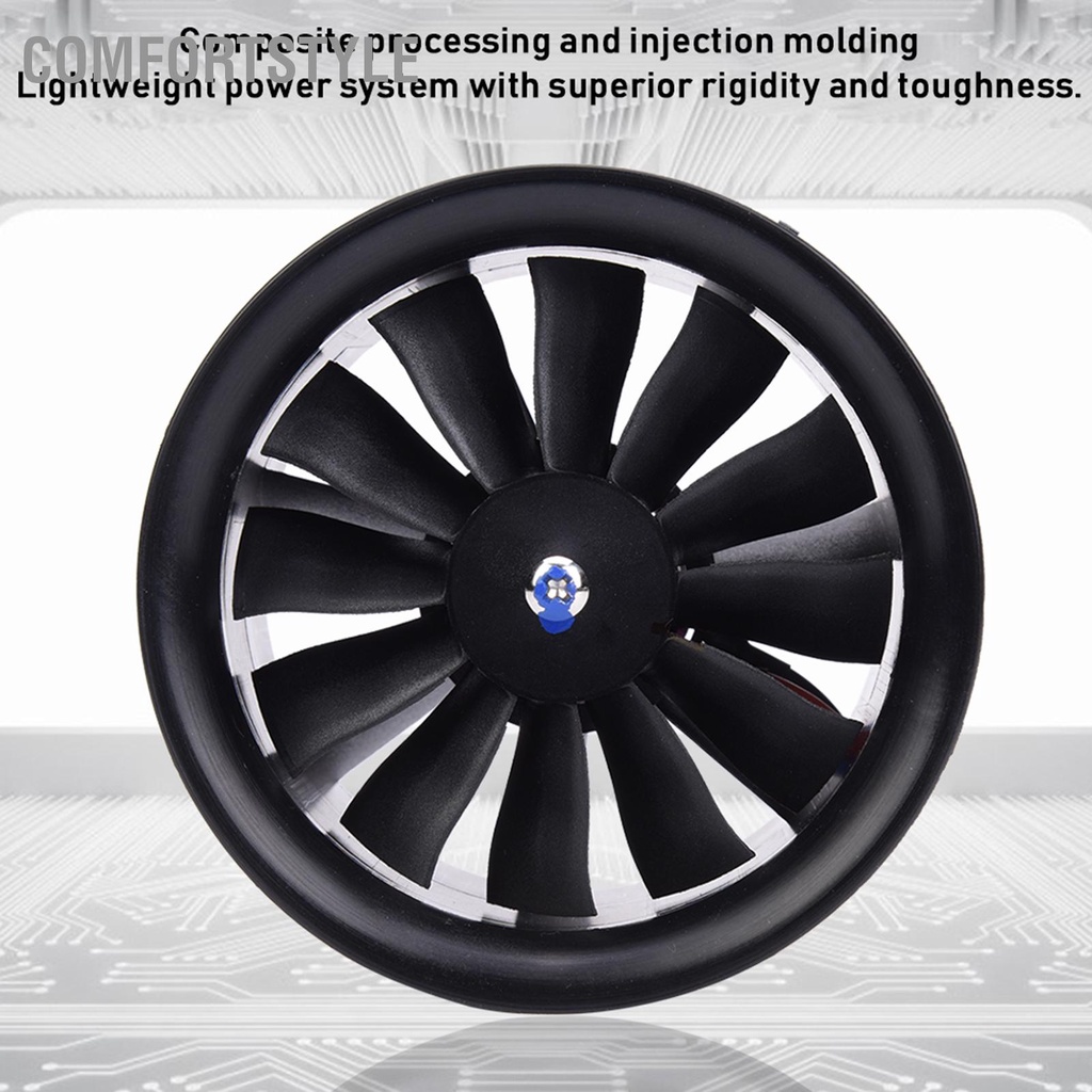 Comfortstyle Cánh quạt 12 cánh EDF 70mm có động cơ khởi cho phụ kiện máy bay mô hình RC cxmin05.vn