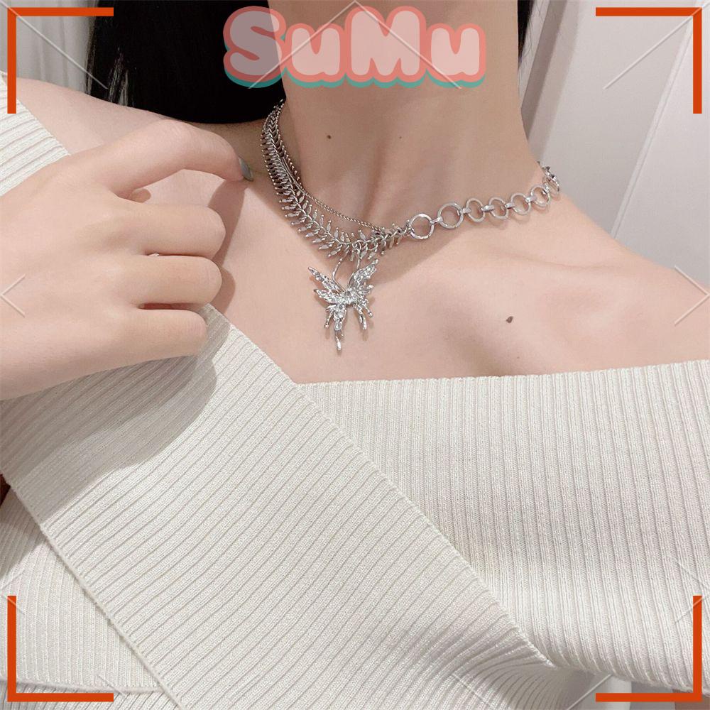 SUMU Dây Chuyền Mặt Hình Bướm Phong Cách Hip Hop Punk Gothic Hàng Mới