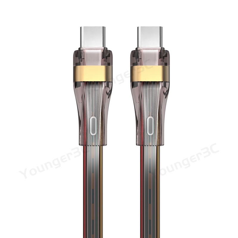 Dây Cáp Sạc Nhanh Usb A / c 100W 5A Bằng Silicon Trong Suốt Cho ios Micro Type c