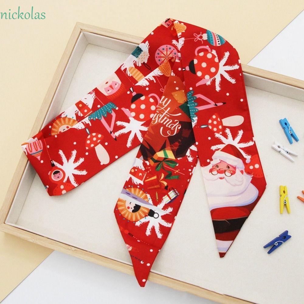 NICKOLAS Khăn Quàng Cổ Thắt Nơ In Họa Tiết Phong Cách Hàn Quốc Cổ Điển Mừng Năm Mới Cho Nữ