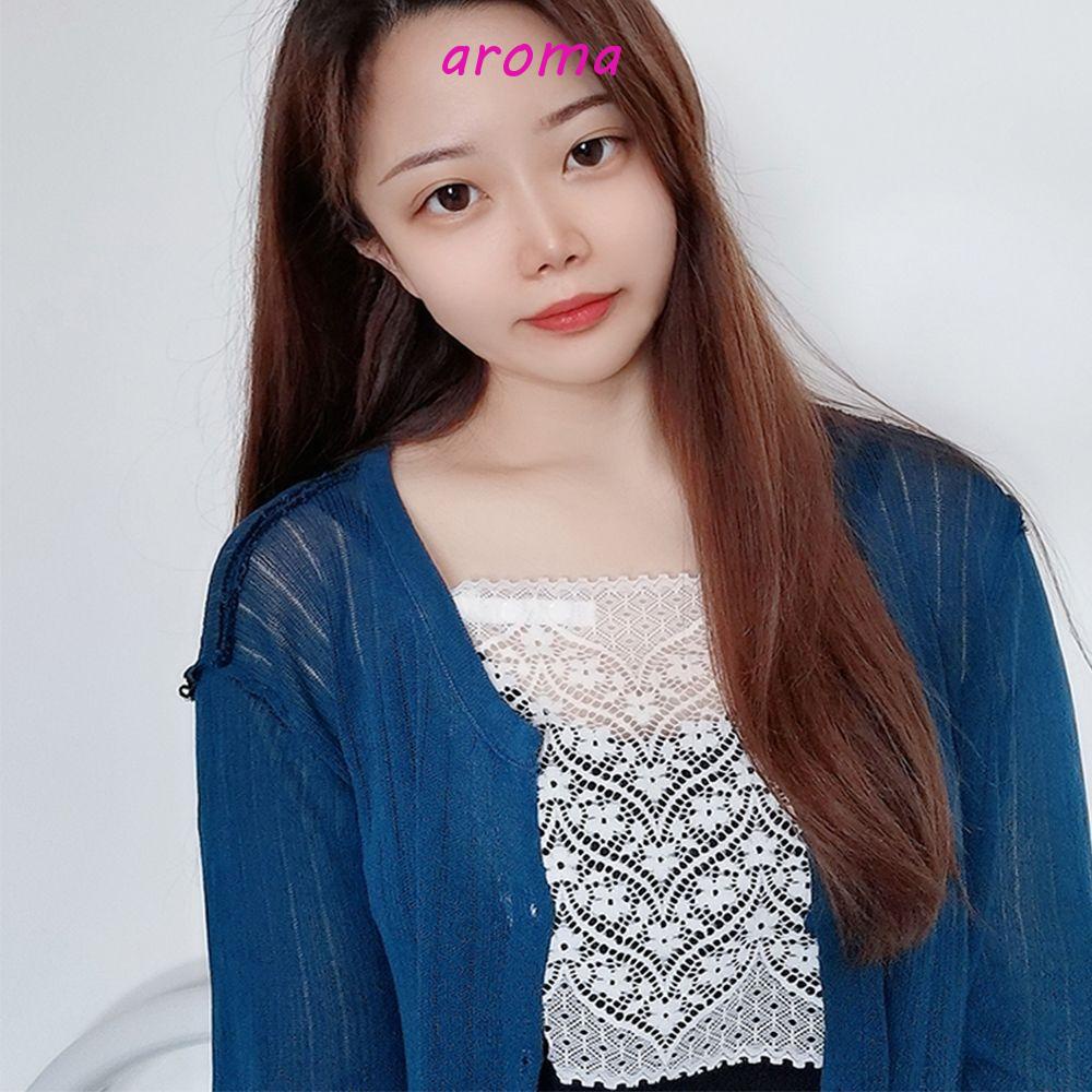 AROMA Áo Ống Bằng Ren Hoa Trong Suốt Thoáng Khí Dành Cho Nữ