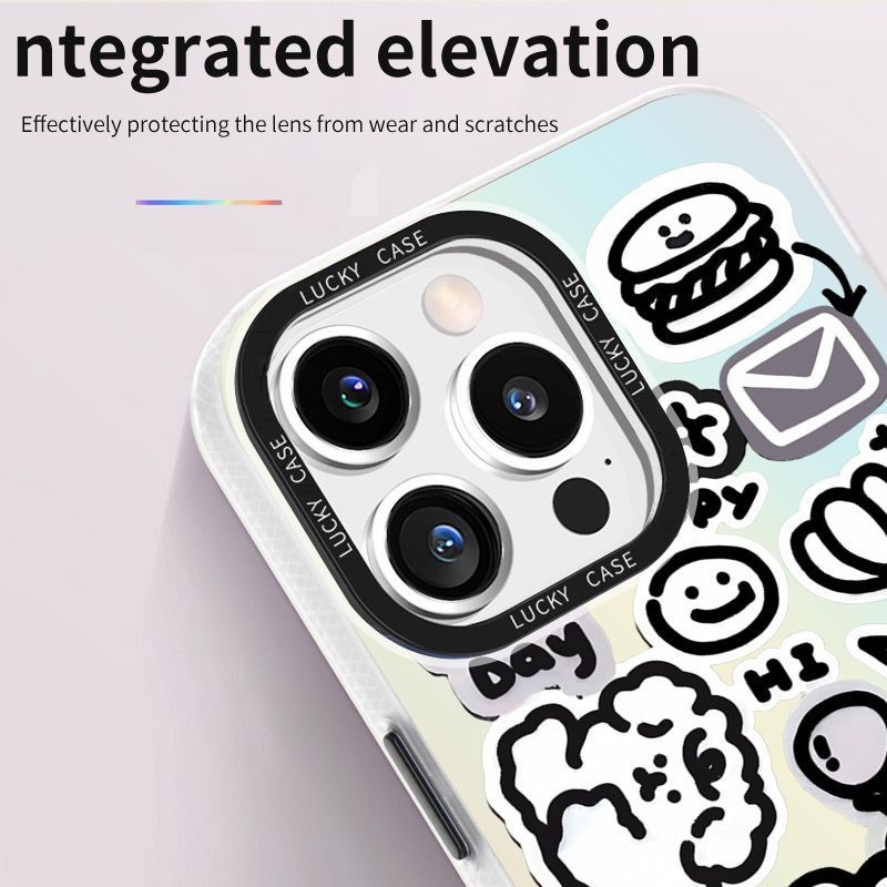 Ốp Điện Thoại Màu Laser Họa Tiết Chú Chó Trắng Dễ Thương Cho Iphone promax Xr12678Plus WMZ2 1314