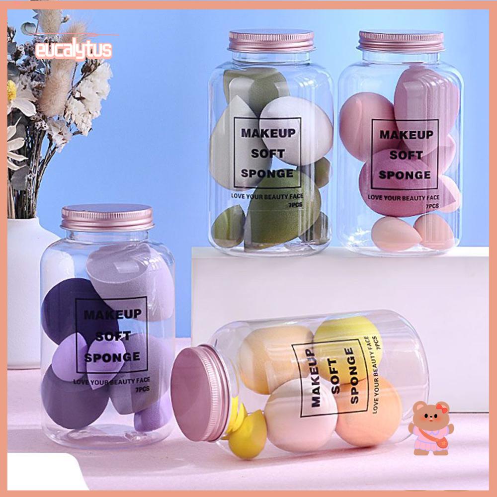 EUTUS Set 7 Mút Trang Điểm Tán Kem Nền Có Thể Tái Sử Dụng Và Bền