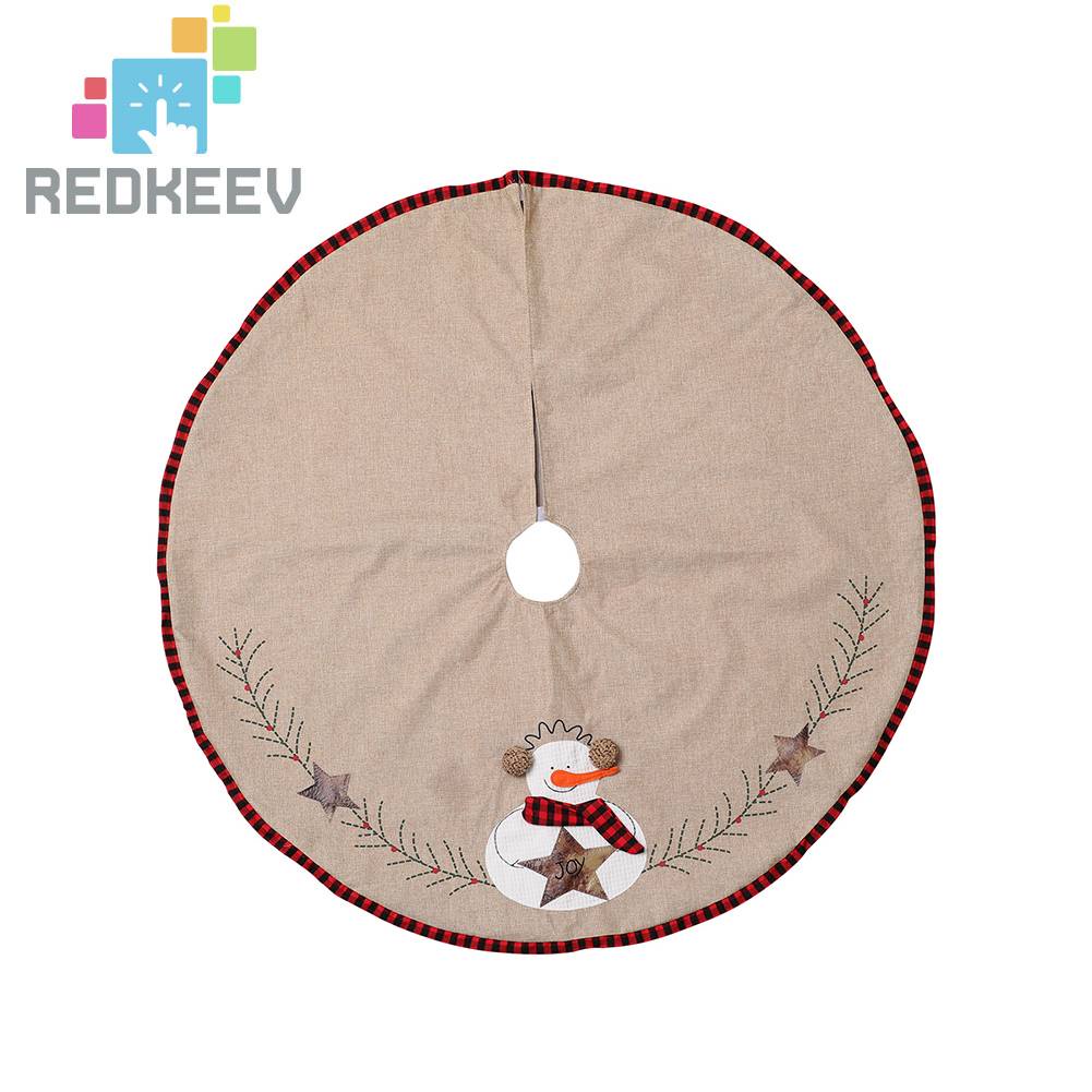 Thảm Thêu Họa Tiết Người Tuyết 110cm Trang Trí Cây Thông Giáng Sinh