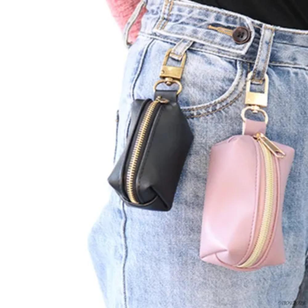 Aaron1 Dụng Cụ Dắt Túi Đựng Rác Bằng Da PU Có Kẹp Kim Loại Cho Thú Cưng