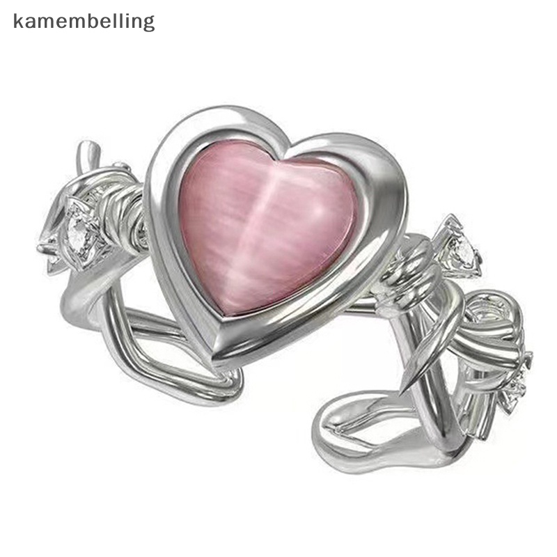 Nhẫn Hình Trái Tim Mắt Mèo Thời Trang Cho Nữ