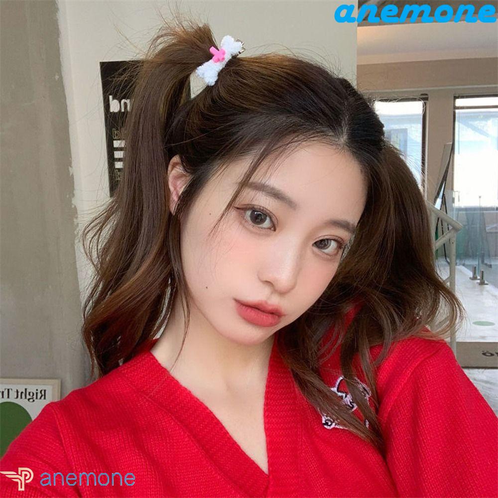 Kẹp Tóc Y2k Bằng Vải Lông Màu Sắc Ngọt Ngào Cho Nữ