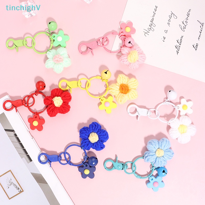 1 Móc Khóa Hình Bông Hoa Bằng Len Dễ Thương