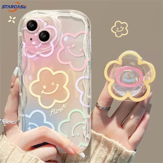 Ốp Điện Thoại Họa Tiết Hoa Và Mặt Cười Cho iPhone 11 13 12 14 Pro Max XR 6s 6 7 8 Plus X XS Max SE 2020