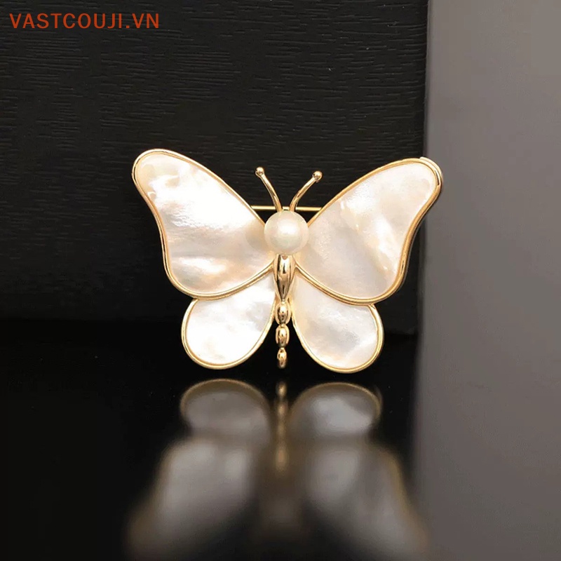 Ghim Cài Áo Hình Bướm Đính Ngọc Trai Giả Thời Trang Cho Nữ