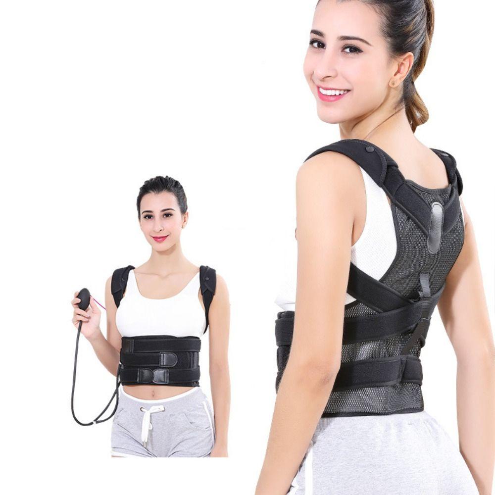 ROSE Dây Đai Đeo Lưng Hỗ Trợ Điều Chỉnh Tư Thế Cột Sống Bằng Vải Lưới Bơm Hơi