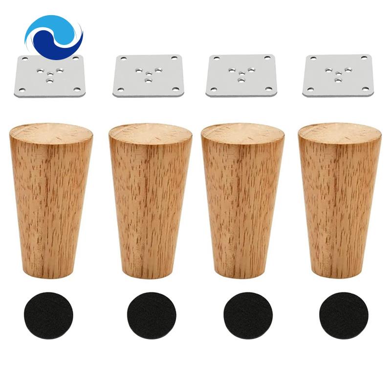 Bộ 4 Chân Đứng Hình Tròn 4 Inch Thay Thế Chuyên Dụng Cho Ghế Sofa / Giường Ngủ DIY