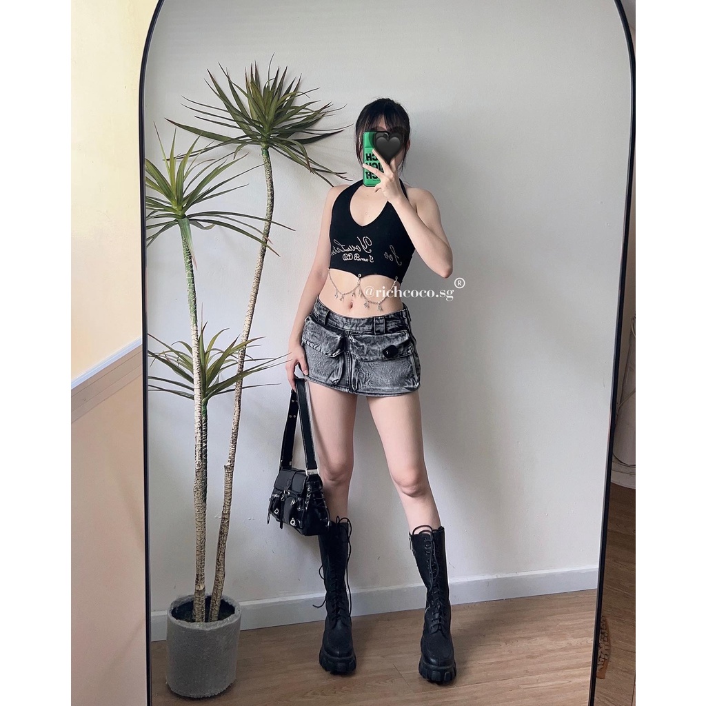 Áo yếm thun ĐEN seeyoulater