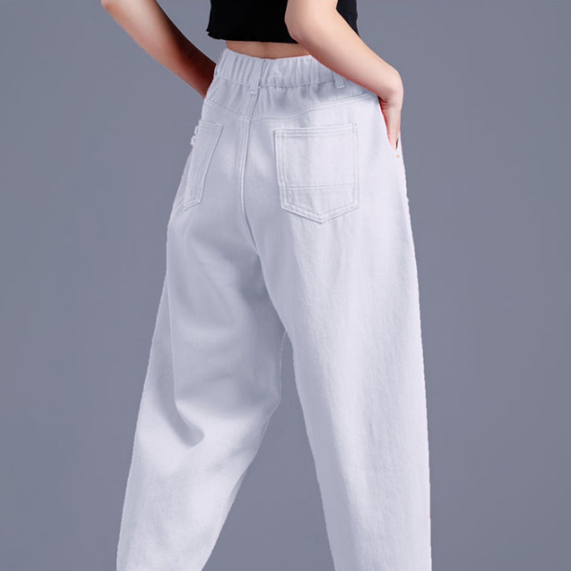 Quần Jean Dài Lưng Cao Dáng Ôm Thêu Họa Tiết Thời Trang Mùa Hè 2023 Cho Nữ