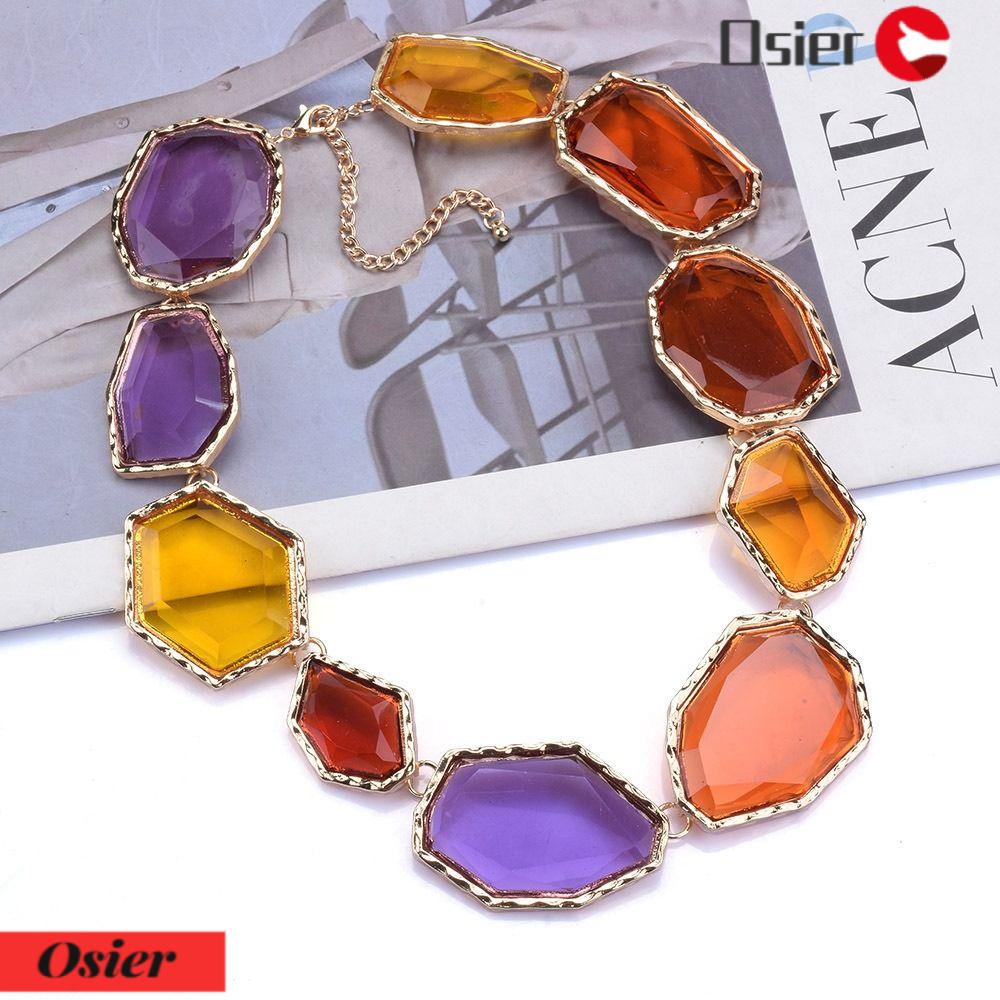 OSIER1 Vòng Cổ Choker Hình Học Bằng Nhựa Trong Suốt Nhiều Màu Tùy Chỉnh Độc Đáo Cho Đám Cưới