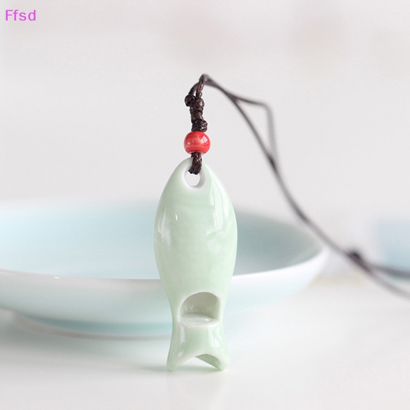 {Ffsd} Vòng cổ Mặt Hình Cá Gốm Sứ Có Còi Làm Quà Tặng Trang Sức Cổ Điển Cho Trẻ Em