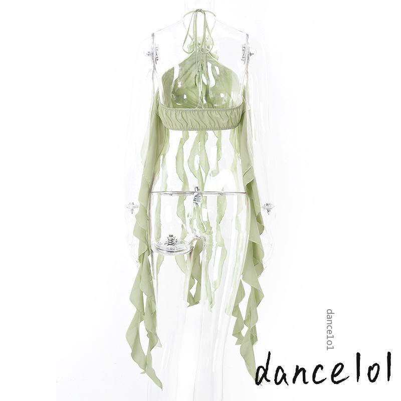 Dance1o1-áo Hai Dây Hoa Màu Trơn Mùa Hè Cho Nữ