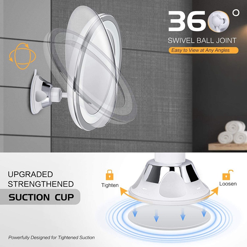 Gương Trang Điểm Phóng Đại 10 Lần Có Đèn LED 3 Màu Và 28 Bóng Chiếu Sáng