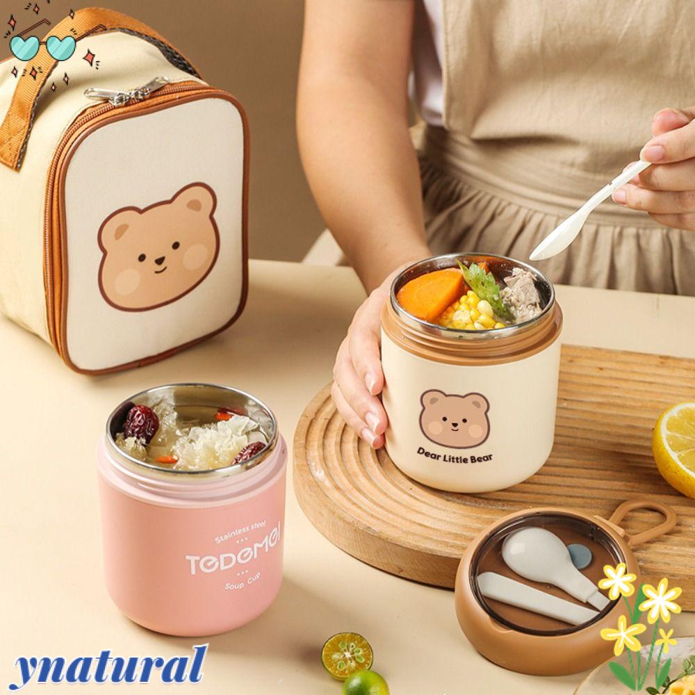 YNATURAL Bình Đựng Sữa Chua Giữ Nhiệt Bằng Thép Không Gỉ Dùng Được Trong Lò Vi Sóng